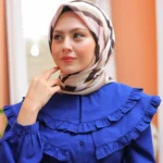 Akra Desen Plise Eşarp Kahverengi