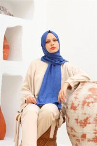 Bambu Kraş Şal - indigo