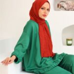 Bambu Kraş Şal - Kiremit