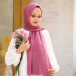 Bambu Kraş Şal - Gül Kurusu