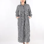 Çizgili Poplin Gömlek Elbise