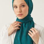 Dama Desen Zümrüt İpeksi Jakar Şal