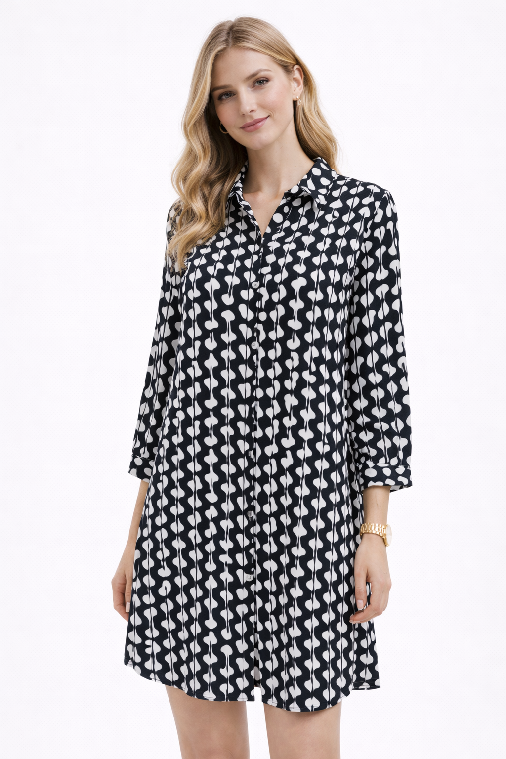 tnk4 Desenli Gömlek Tunik - Görsel 1