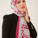 F Desen Fuşya Krep Şal