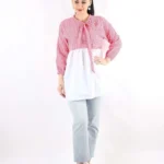 Gofre Desen Bağcıklı Tunik Fuşya