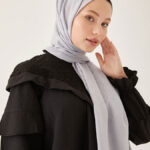 Piramit Desen Gri Pamuk Jakar Şal