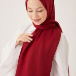 Piramit Desen Bordo Pamuk Jakar Şal