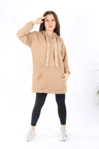 Kapşonlu Tunik Camel