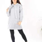 Kapşonlu Tunik Gri