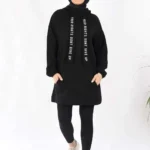 Kapüşonlu Tunik Siyah