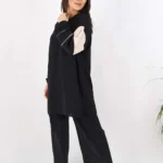 Garni Detaylı Aurobin Kumaş Tunik Siyah