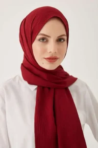 Krinkıl İpeği Şal Bordo 