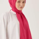 Krinkıl Ipeği Şal Fuşya