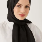 Krinkıl Ipeği Şal Siyah