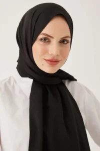 Krinkıl Ipeği Şal Siyah