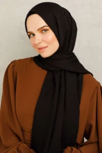 Pamuk Jakarlı Küçük Kare Desen Şal