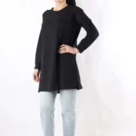 Oversize Çavuş Desen Tunik Siyah