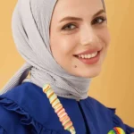 Pliseli Eşarp Gümüş