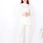 Kaşkorse Zincir Detaylı Ikili Takım Beyaz