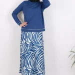 Desenli Skuba İkili Takım İndigo