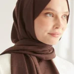 G Desen Pamuk Jakar Şal Kahverengi