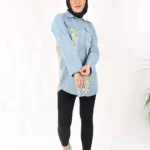 Yıkamalı Kot Gömlek Yeşil