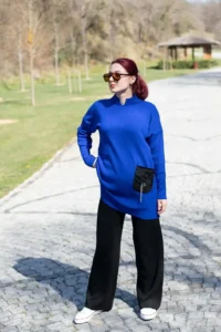 Cepli Triko Tunik Saks