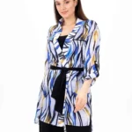 Çizgili Mavi Kimono