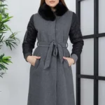 Örme Kaşe Kaban Kolları Kapitone Kürk Yaka