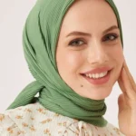 Plise Eşarp Orman Yeşil