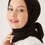 Plise Eşarp Siyah