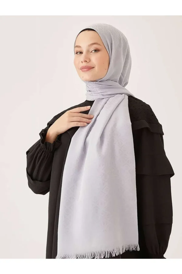 Kaz Ayağı İpeksi Jakar Şal Siyah