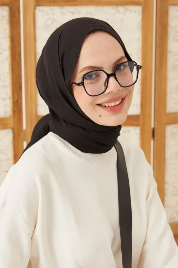 G Desen Pamuk Jakar Şal Siyah