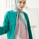 Geometrik Desen Dijital Soft Şal Yeşil