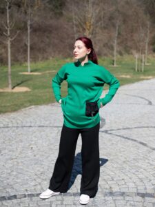 Cepli Triko Tunik Yeşil