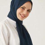 Krinkıl İpeği Şal Taş Lacivert