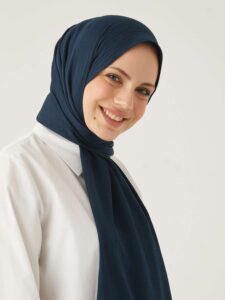 Krinkıl İpeği Şal Taş Lacivert