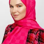 Dama Desen Fuşya Ipeksi Jakar Şal