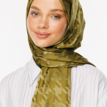 Kazayağı Desen Parlak Jakar Şal Soft Yeşil