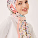 Yamalı Çiçek Desen Dijital Soft Şal Yavruağzı