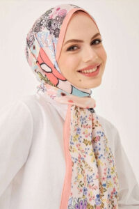 Yamalı Çiçek Desen Dijital Soft Şal Yavruağzı